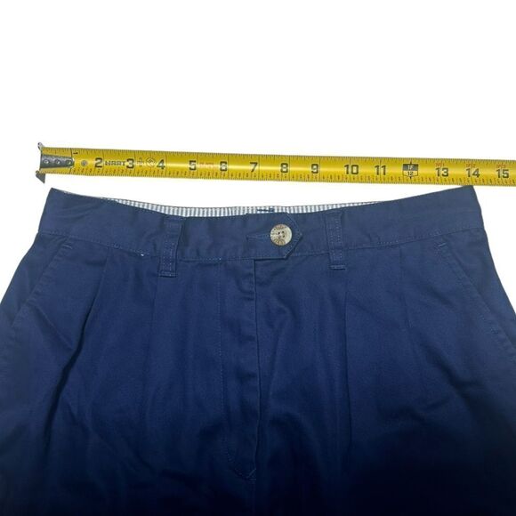 Tommy Hilfiger Dark Blue Navy Cotton High Waisted Baggy Shorts Preppy Classy - Picture 5 of 8
